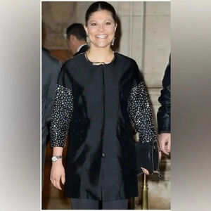 By Malene Birger Silk Mirrored Evening Jacket, size (34) Small